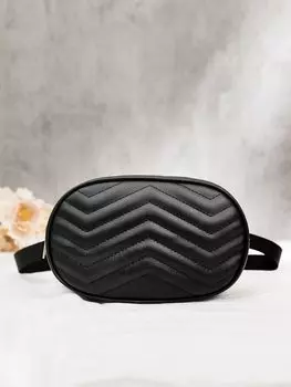 Сумка поясная с шевроном, черный