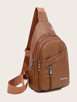 Сумка поясная винтажная, коричневый