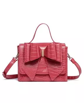 Сумка-портфель Celia из натуральной кожи с тиснением и двойным галстуком-бабочкой LIKE DREAMS, красный