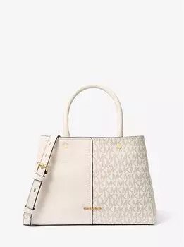 Сумка-Портфель Flora среднего размера с фирменным логотипом и кожей Michael Kors, мультиколор