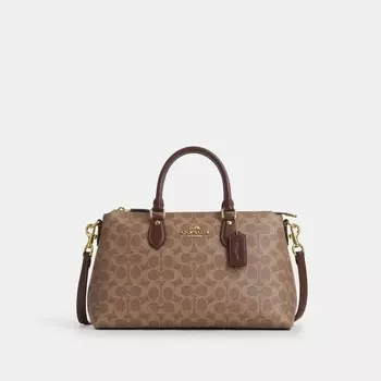 Сумка-портфель Georgia COACH, золотой/желтовато-коричневый/коричневый