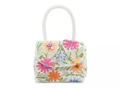 Сумка-портфель из бисера с цветочным принтом Kelly & Katie, белый/мультиколор