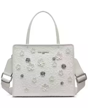 Сумка-портфель Maybelle с цветочными булавками KARL LAGERFELD PARIS, белый