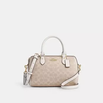 Сумка-портфель Rowan COACH, цвет gold/sand/chalk