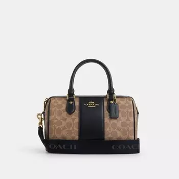 Сумка-портфель Rowan COACH, цвет gold/tan/black