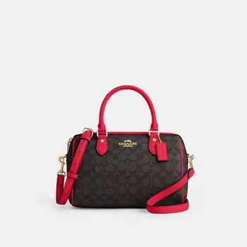 Сумка-портфель Rowan COACH, цвет gold/walnut/bold red