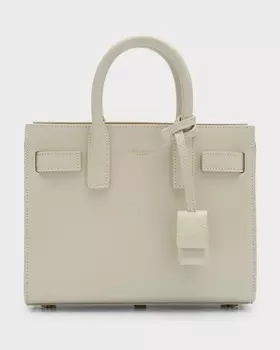 Сумка-портфель Sac de Jour Nano из блестящей кожи Saint Laurent
