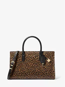 Сумка-Портфель Scarlett Medium из телячьей шерсти с принтом гепарда Michael Kors, мультиколор