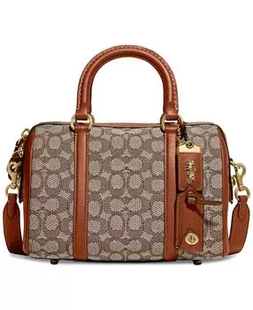 Сумка-портфель signature textile ruby 25 из жаккарда с трансформируемыми лямками COACH, мульти