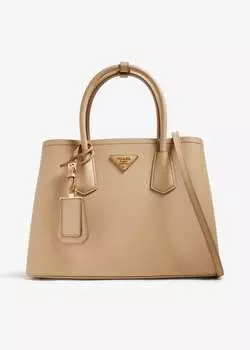 Сумка Prada Double Saffiano Leather Small, бежевый