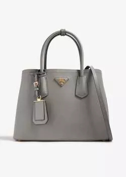Сумка Prada Double Saffiano Leather Small, серый