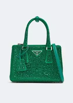 Сумка Prada Galleria Satin Mini, зеленый