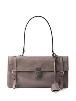 Сумка Prada из натуральной кожи среднего размера, серый