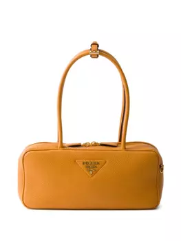 Сумка Prada из натуральной кожи среднего размера, оранжевый