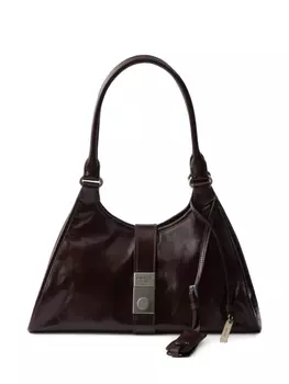 Сумка Prada из натуральной кожи среднего размера, коричневый
