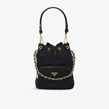 Сумка Prada из нейлона с цепочкой, черный