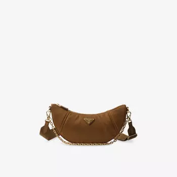 Сумка Prada с брендовой табличкой, коричневый