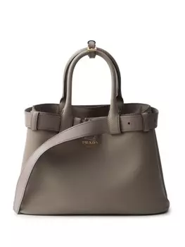Сумка Prada среднего размера с поясом, серый