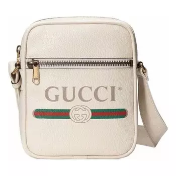Сумка print messenger bag 'white' Gucci, белый