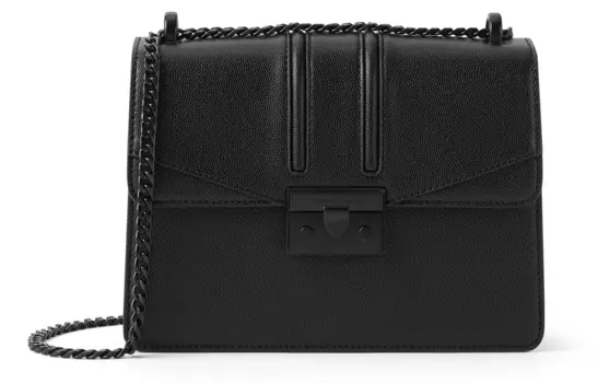 Сумка PU Zhi Sheng, маленькая, CK, сумка через плечо, маленькая, женская, многоцветная CHARLES&KEITH, UltraMatte Black