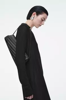 Сумка пуэнт кожа Cos, черный