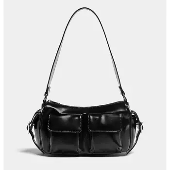 Сумка Pull&bear 90s Shoulder With Multi Pocket Detail, черный