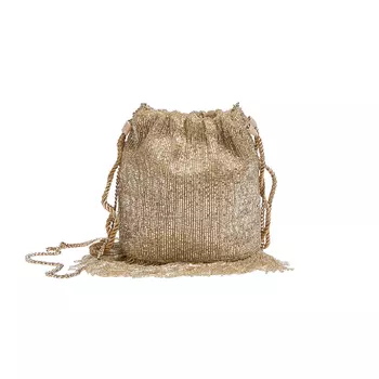 Сумка Pull&Bear x Valentina Zenere Bucket With Beading And Fringing, золотой