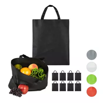 Сумка relaxdays 10x Stoffbeutel, черный