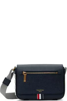 Сумка-репортер из ткани «Pebble Grain» синего цвета Thom Browne