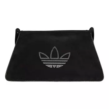 Сумка rhinestones fake suede shoulder bag 'black' Adidas, черный