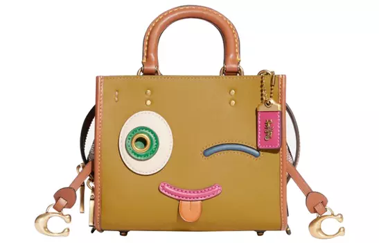 Сумка Rogue Leather на одно плечо, маленькая размеры, женская, льняные COACH