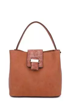 Сумка Roko из искусственной кожи с отделкой под крокодила и магнитной кнопкой на плече с ручкой сверху Fontanella Fashion, коричневый