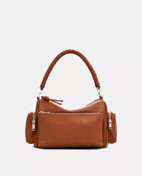 Сумка ручная с карманами Desigual, коричневый