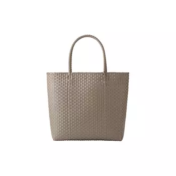 Сумка ручной вязки Muji, коричневая клетка/большая