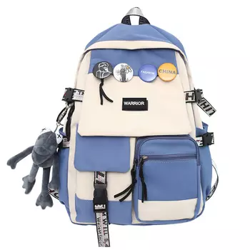 Сумка-рюкзак для ноутбука Warrior Nylon унисекс, сине-бело-серо-бело-черная