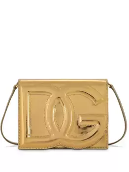 Сумка с эффектом металлик и тисненым логотипом DOLCE & GABBANA, золотой