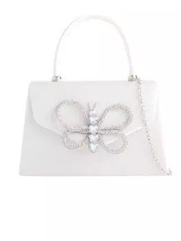 Сумка с бантом спереди и верхней ручкой KOKO COUTURE, белый