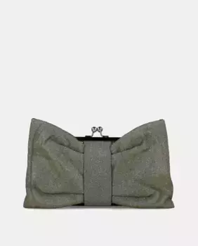 Сумка с блестящим бантом и деталями из стразов Menbur, темно-серый