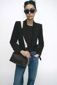 Сумка с боковой полосой ZARA, цвет Chocolate