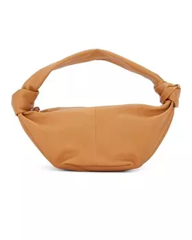 Сумка с двойным узлом Bottega Veneta, цвет Caramel & Gold
