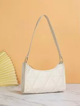 Сумка с геометрическим узором, бежевый