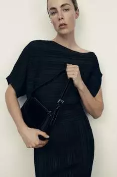 Сумка с карманом ZARA, черный