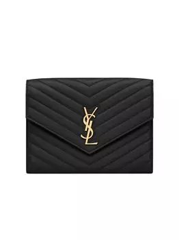 Сумка с клапаном Cassandre Matelass из кожи ягненка Saint Laurent, черный