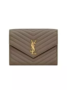 Сумка с клапаном Cassandre Matelass из кожи ягненка Saint Laurent, зеленый