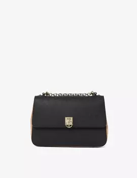 Сумка с клапаном из сафьяновой кожи Alviero Martini, черный