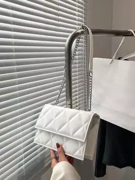 Сумка с клетчатым узором, белый