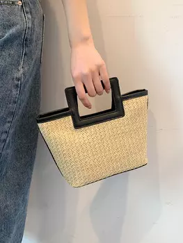 Сумка с контрастной переплетом, черный