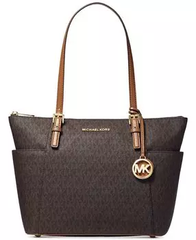 Сумка с короткими ручками signature jet set east west top на молнии Michael Kors, мульти