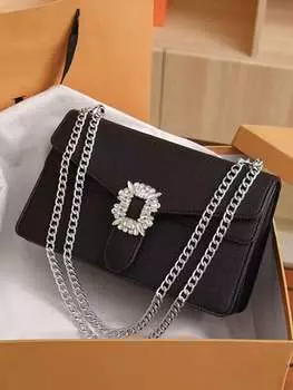 Сумка с крокодиловым узором, черный