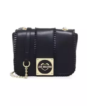 Сумка с логотипом и металлическим ремешком Love Moschino, черный